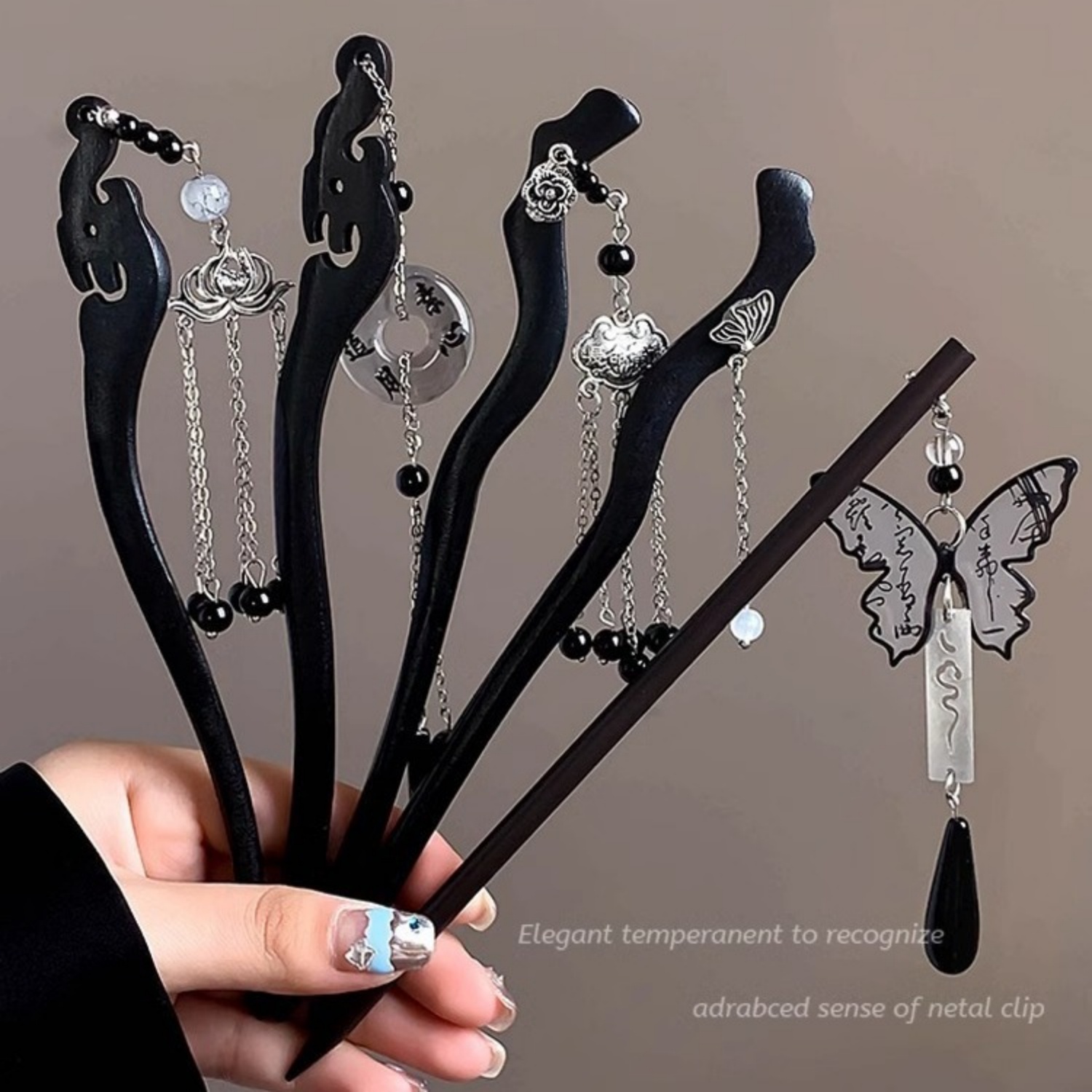 Tech Accessories For Women - Luz de luxo madeira borla hairpin