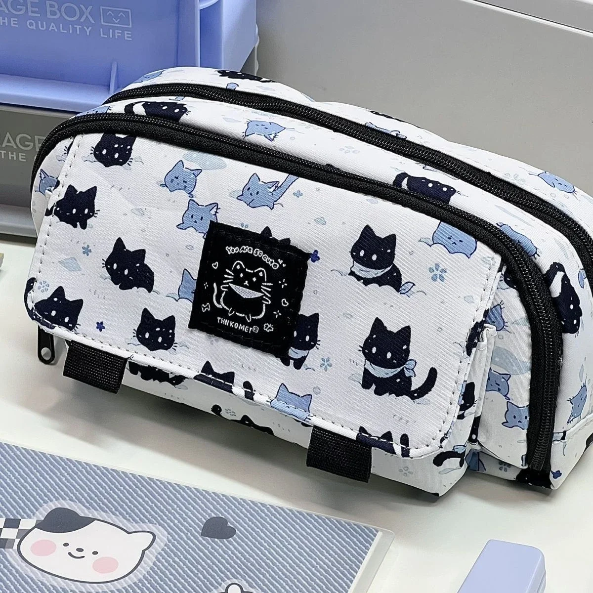 Tech Office Accessories - Estojo de lápis de gato fofo,