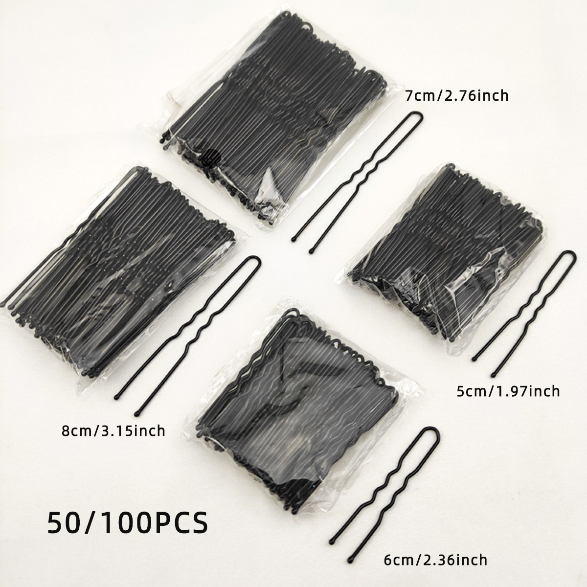 Tech Accessories For Women - 50/100 pçs feminino 5/6/7/8 cm cabelo