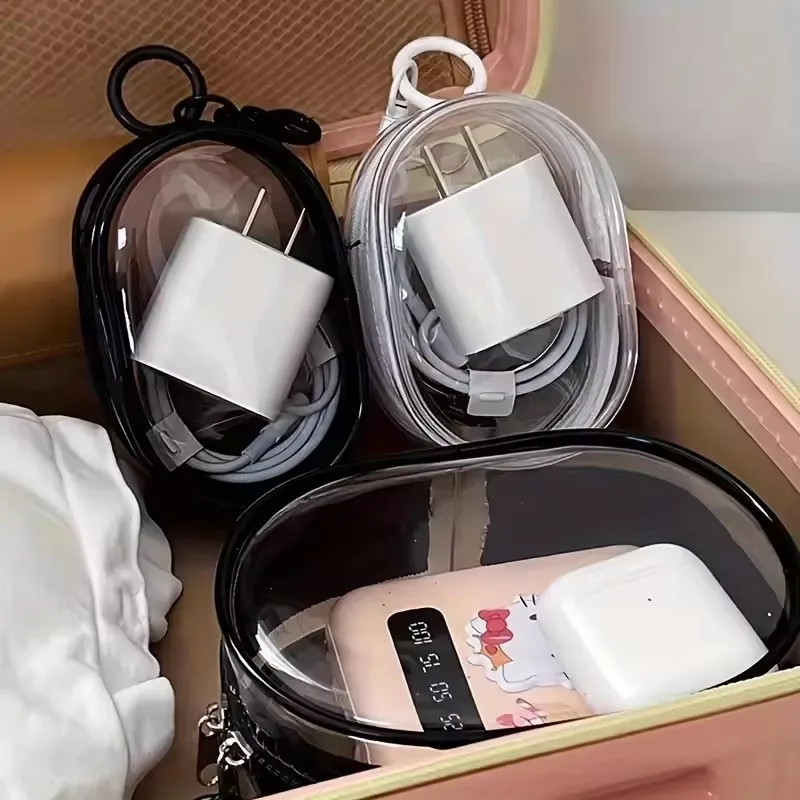Travel Cable Organizer - Bolsa de Armazenamento Portátil Mini Transparente