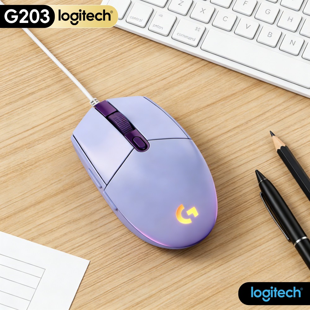 Logitech Mouse G203 - Mouse Gamer Com Fio Logitech G203,
