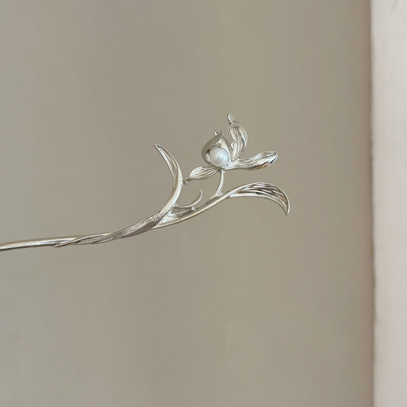 Tech Accessories For Women - Novo estilo chinês prata orquídea hairpin