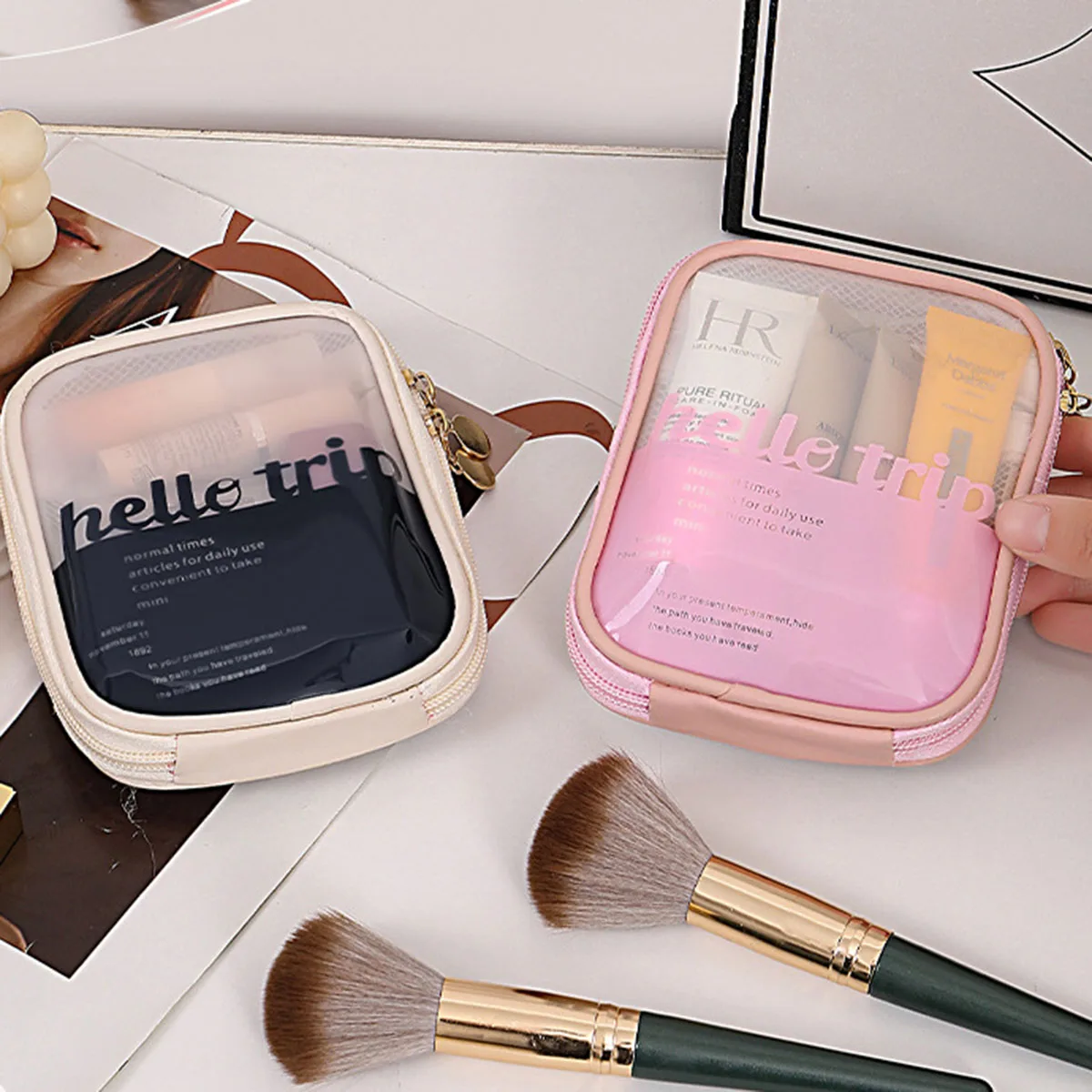 Travel Cable Organizer - Bolsa de Maquiagem Transparente Portátil, Organizador